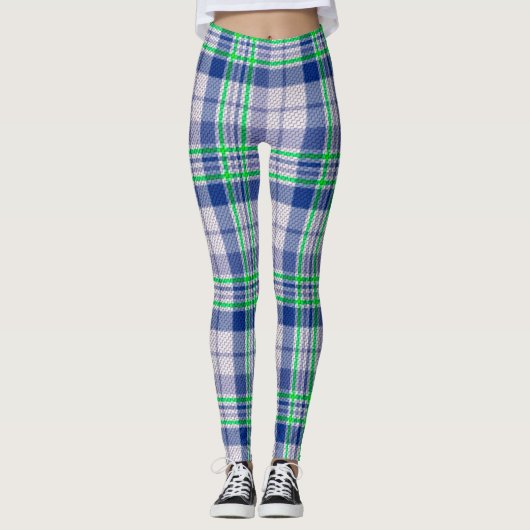 Blauwe spellen met groene Leggings (Voorkant)