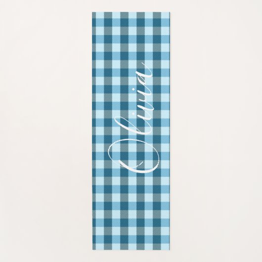 Blauwe spelnaam yogamat (Voorkant)