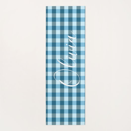 Blauwe spelnaam yogamat (Achterkant)