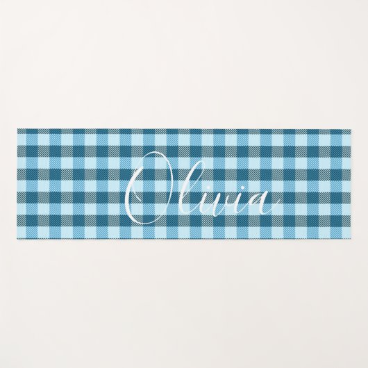 Blauwe spelnaam yogamat (Voorkant (horizontaal))