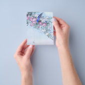 Blauwe Spider Vogel Bloem Print | Spin Liefhebbers Flyer (Hand)