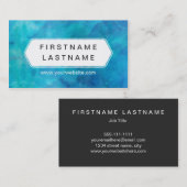 Blauwe spiegel - moderne waterkleur visitekaartje (Voorkant / Achterkant)