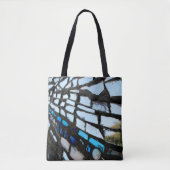 Blauwe spiegelmozaïek tote bag (Voorkant)