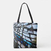 Blauwe spiegelmozaïek tote bag (Achterkant)