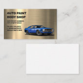 Blauwe spierwagen | Metalen achtergrond Visitekaartje (Voorkant / Achterkant)