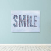 blauwe spijker glimlach canvas afdruk (Insitu (Houten vloer))