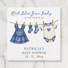 Blauwe Spijkerbaby Is Op Komst Meisje Baby Borrel