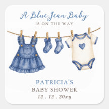 Blauwe Spijkerbaby Is Op Komst Meisje Baby Borrel