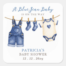 Blauwe Spijkerbaby Is Op Weg Jongens Baby Shower