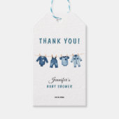 Blauwe Spijkerbabyfeest - Denimthema Cadeaulabel (Voorkant)