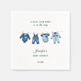 Blauwe Spijkerbabyfeest - Denimthema Servet