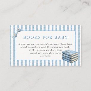 Blauwe spijkerbroek baby baby shower denim boeken  informatiekaartje