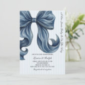 Blauwe spijkerbroek baby shower kaart (Staand voorkant)