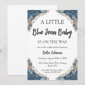 blauwe spijkerbroek baby shower uitnodigingen (Voorkant / Achterkant)