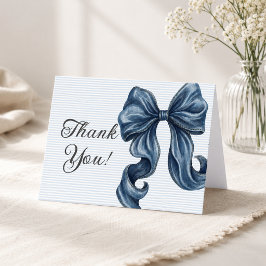 Blauwe spijkerbroek boog baby shower bedankkaart