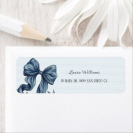 Blauwe spijkerbroek boog babyshower etiket