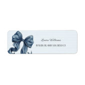 Blauwe spijkerbroek boog babyshower etiket (Voorkant)
