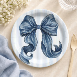 Blauwe spijkerbroek boog babyshower papieren bordje