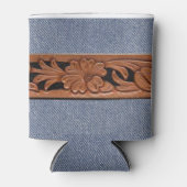 Blauwe spijkerbroek en riem Western Blikjeskoeler (Voorkant)