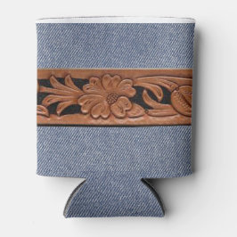 Blauwe spijkerbroek en riem Western Blikjeskoeler