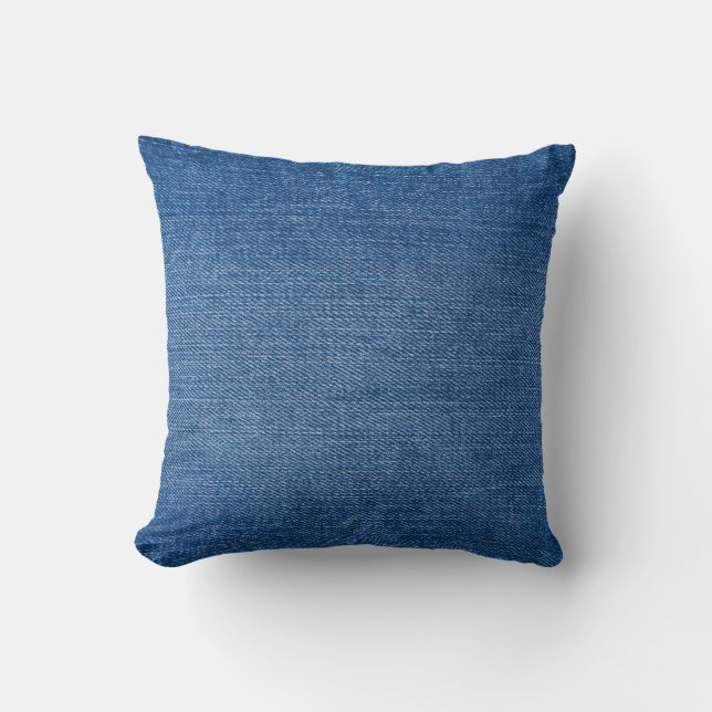 Blauwe spijkerbroek kussen (Voorkant)