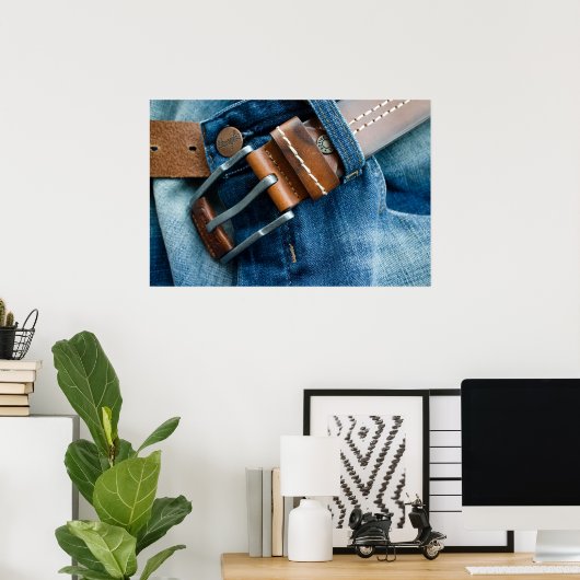 Blauwe spijkerbroek poster (Thuiskantoor)