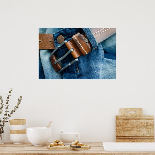 Blauwe spijkerbroek poster (Keuken)