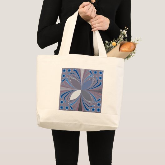 Blauwe spin grote tote bag (Voorkant (product))