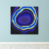 Blauwe spiraal abstract acryl schilderij 2 canvas afdruk (Insitu (Houten vloer))