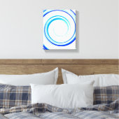 Blauwe spiraal canvas afdruk (Insitu (Slaapkamer))