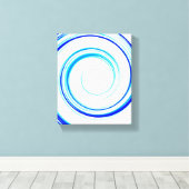 Blauwe spiraal canvas afdruk (Insitu (Houten vloer))