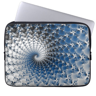 Blauwe spiraal laptop sleeve