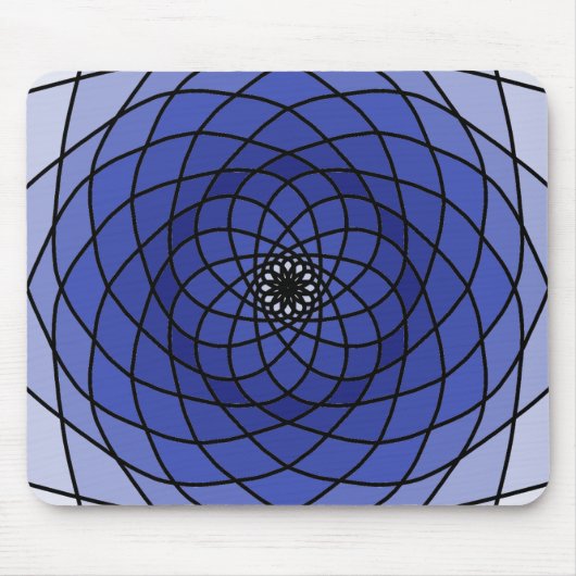 Blauwe Spiraal Mandala Muismat (Voorkant)