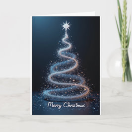 Blauwe Spiraalboom – Kerstkaart Kaart