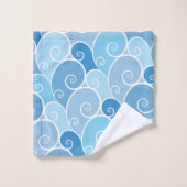 Blauwe spiraalgolven bad handdoek (Wasdoekje)