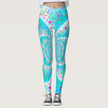 Blauwe spiraalvormige Leggings