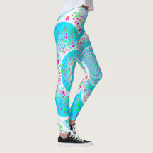 Blauwe spiraalvormige Leggings