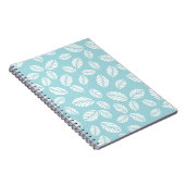 Blauwe spiral notebook met bladeren notitieboek (Rechterzijde)