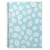 Blauwe spiral notebook met bladeren notitieboek (Voorkant)