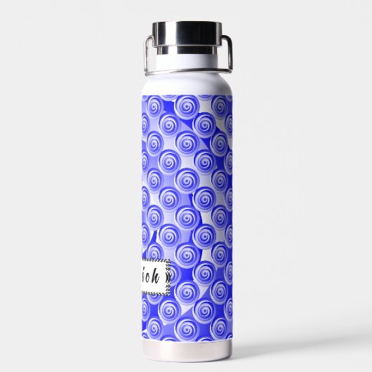 Blauwe spirale illusie door Kenneth Yoncich Waterfles (Achterkant)