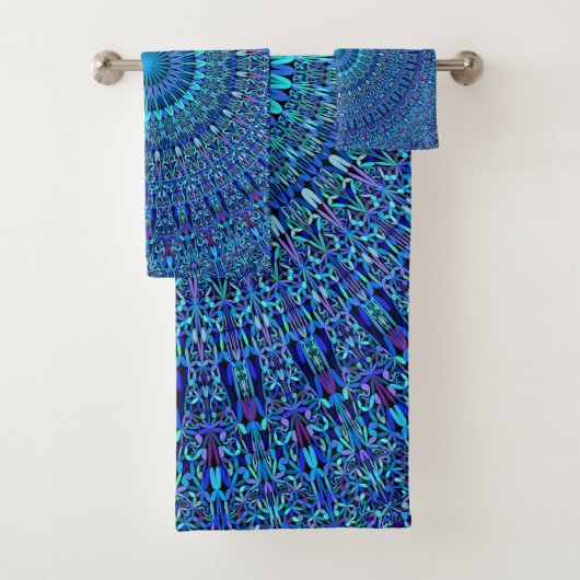 Blauwe Spirituele ventilator tuin Mandala Bad Handdoek (Insitu)