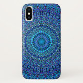 Blauwe Spirituele ventilator tuin Mandala Case-Mate iPhone Case (Achterkant)