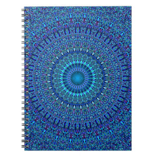 Blauwe Spirituele ventilator tuin Mandala Notitieboek