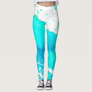 blauwe splash leggings