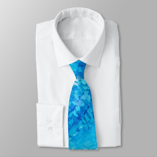 Blauwe Splash Stropdas (Gebonden)