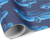 Blauwe spoeling cadeaupapier (Rol Hoek)