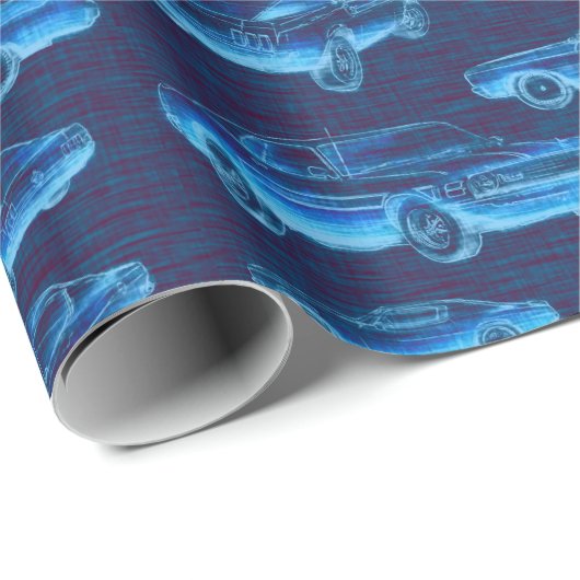 Blauwe spoeling cadeaupapier (Rol Hoek)