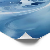 Blauwe spookachtige figuur met maan perfect poster (Hoek)