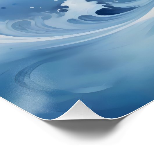 Blauwe spookachtige figuur met maan perfect poster (Hoek)