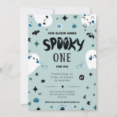 Blauwe spooky een Halloween jongen 1e verjaardag Kaart (Voorkant)